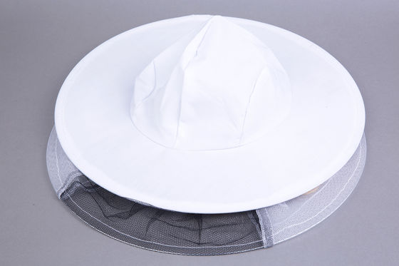 Breathable Beekeeper Hat Cotton Material White Color For Beekeeping Protective