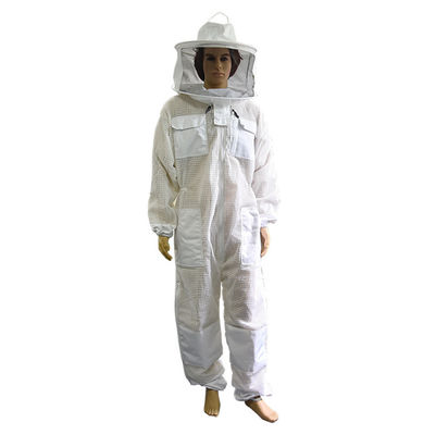 Three Layer Beekeeping Protective Clothing , Bee Sting Proof Clothing With Round Hat