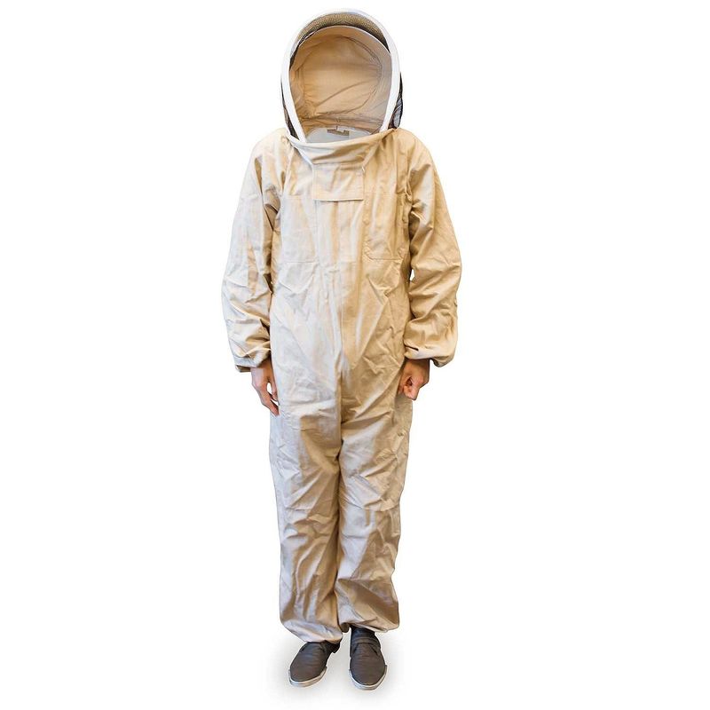 White Beekeeping Protective Clothing , Full Body Hooded Bee Proof Suit