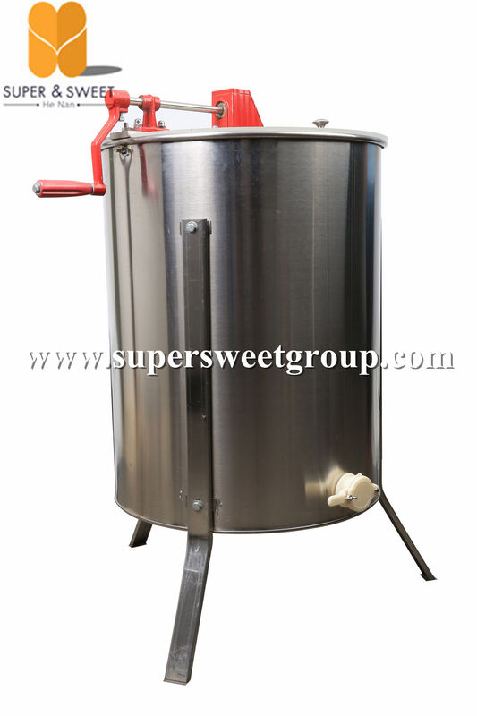 Manual 4 Frames Stainless Steel Honey Extractor With Honey Gate / Legs